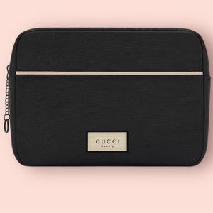 Black-Beige Canvas Gucci Beauty Cosmetic-Makeup Bag